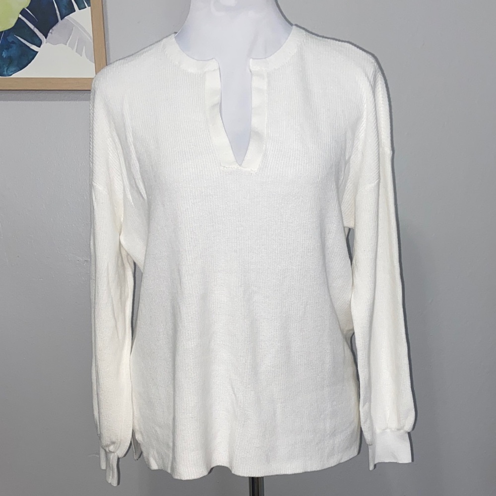 LOFT split neck lightweight sweater